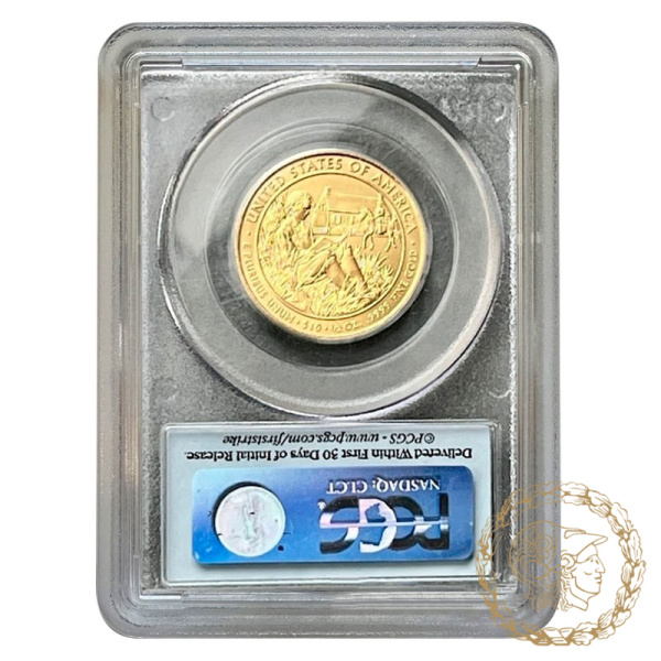 Золота монета 10 доларів 2008 рік, США.  Мартін Ван Бюрен  в слабі MS69