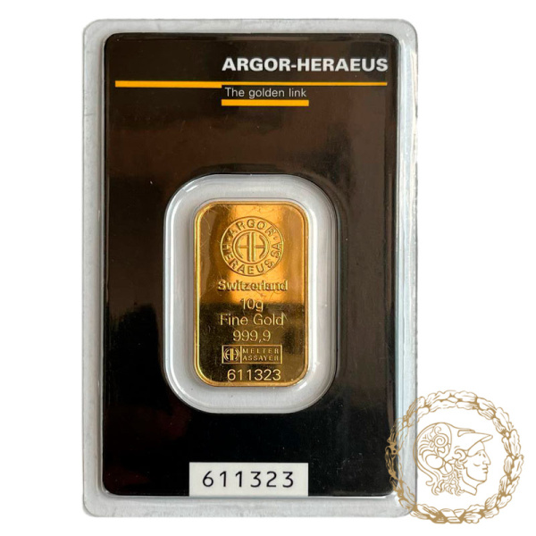 Золотий злиток 10 грам ARGOR-HERAEUS