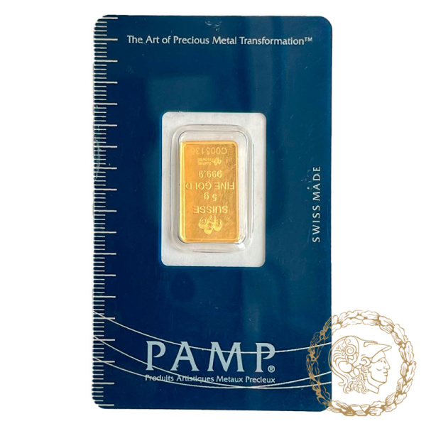 Золотий злиток 5 грам PAMP