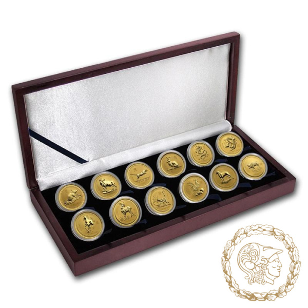 Набір з 12 золотих монет 1996-2007 роки, Австралія. Lunar (Серія I)