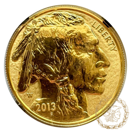 Золота монета 50 доларів 2013 рік, США. Американский бизон в слабі PR 70 Реверс