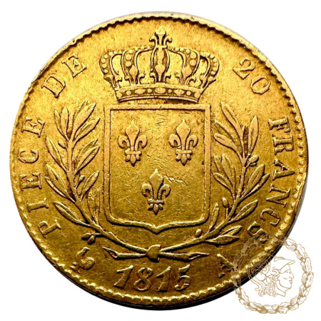 Золота монета 20 франків 1815 рік, Франція. Людовік XVIII