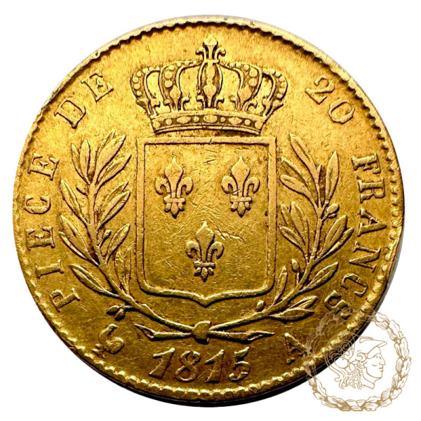 Золота монета 20 франків 1815 рік, Франція. Людовік XVIII