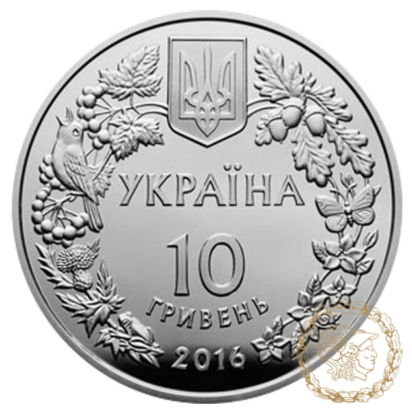 Срібна монета 10 гривень 2016 рік, Україна. Зозулині черевички справжні 