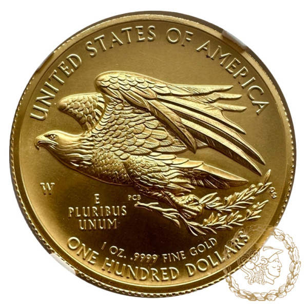 Золота монета 100 доларів 2015 рік, США. Свобода в слабі MS  70 