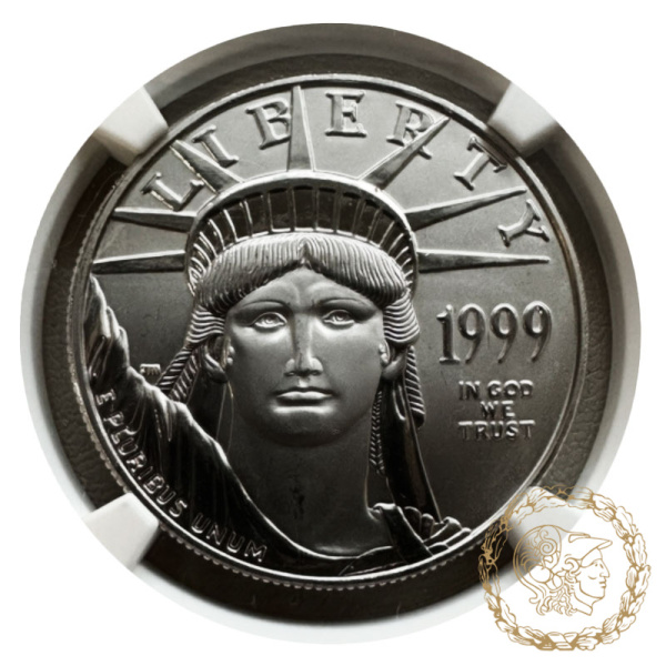 Монета платина 100 доларів 1999 рік, США. Американський Платиновий орел над заходом  в слабі MS 69