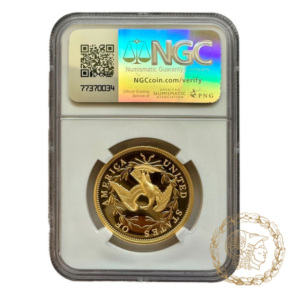 Золота монета 1 долар 2024 рік, США. 230 років Flowing Hair Dollar в слабі PF 70