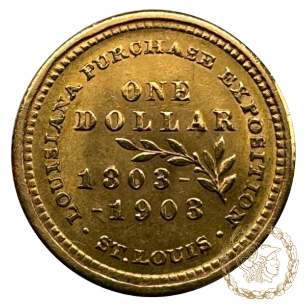 Золота монета 1 долар 1903 рік, США. 100-річчя - придбання Луїзіани. Вільям Мак-Кінлі