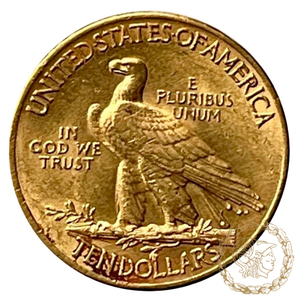 Золота  монета 10 доларів 1915 рік, США. Голова Індіанця