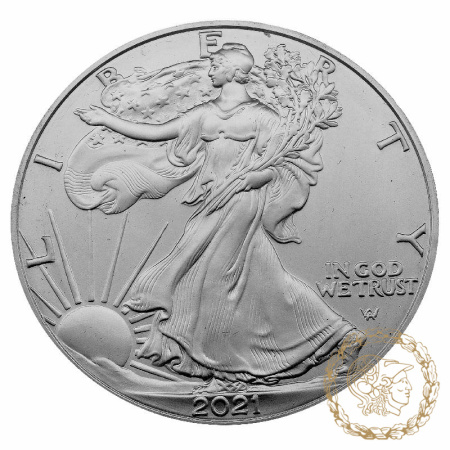 Набір двох монет 1 долар 2021 США 999 1 Oz Американський срібний орел