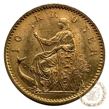Золота монета 10 крон 1900 рік, Данія. Крістіан IХ