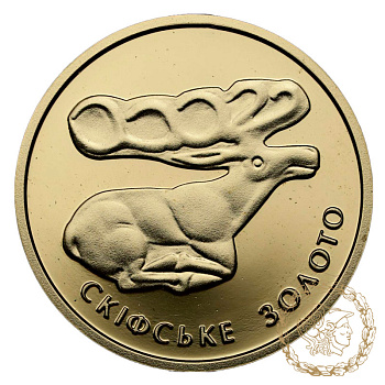 Золота монета 2 гривні 2011 рік, Україна. Скіфське золото. Олень
