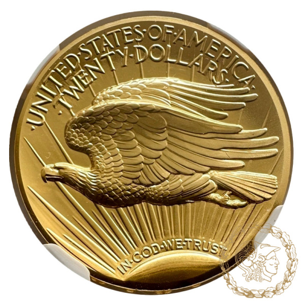 Золота монета 20 доларів 2009 рік, США. Подвійний орел в слабі MS 70