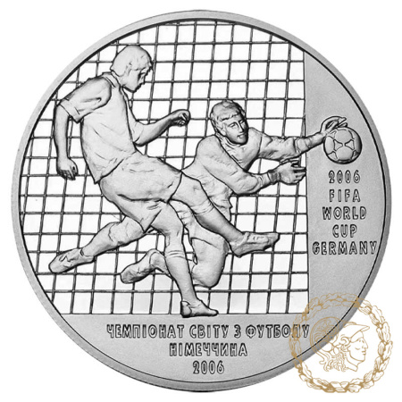 Срібна монета 10 гривень 2004 рік, Україна. Чемпіонат світу з футболу 2006